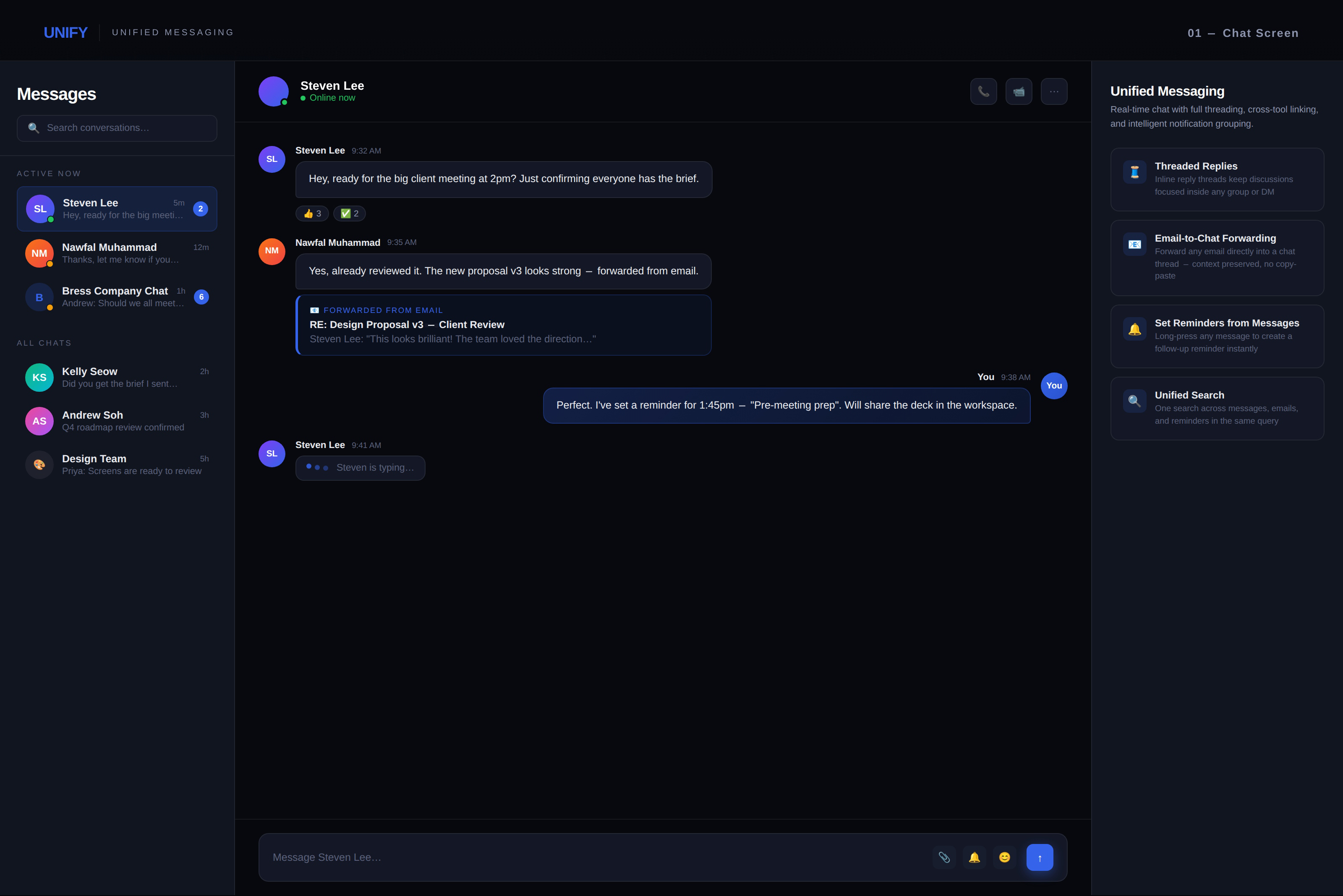 Unify — Chat Screen